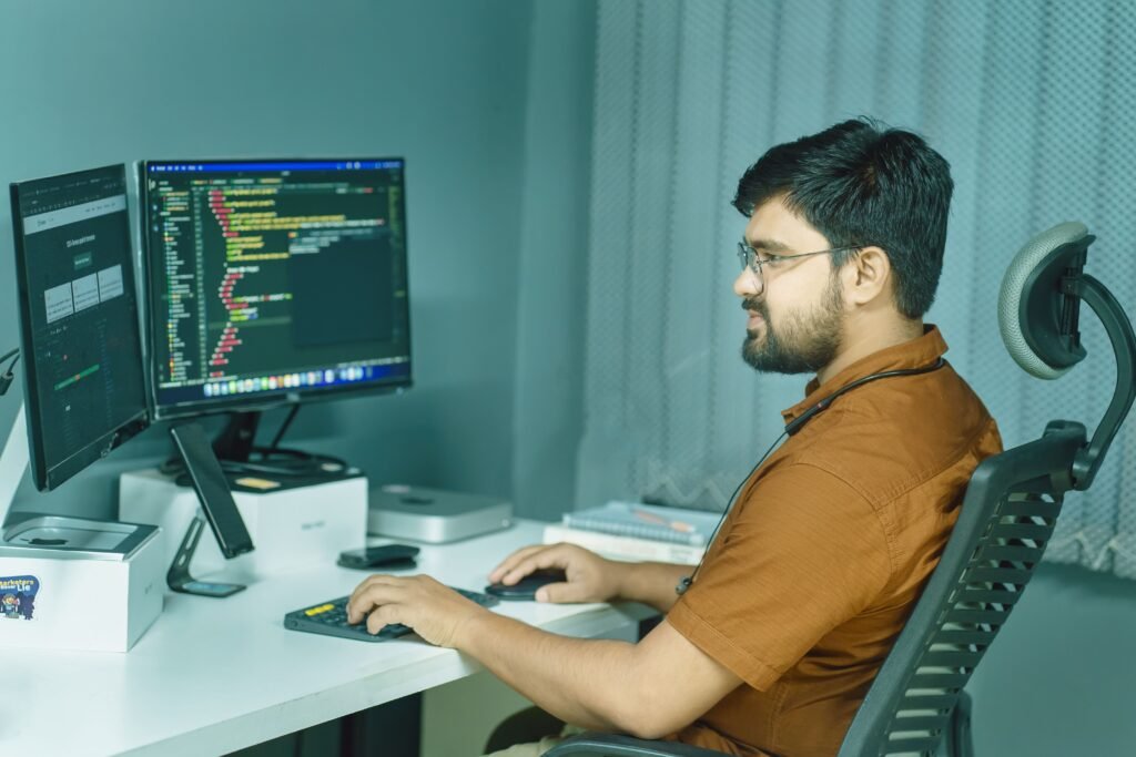 UX designer creating wireframes and prototypes for a digital product
