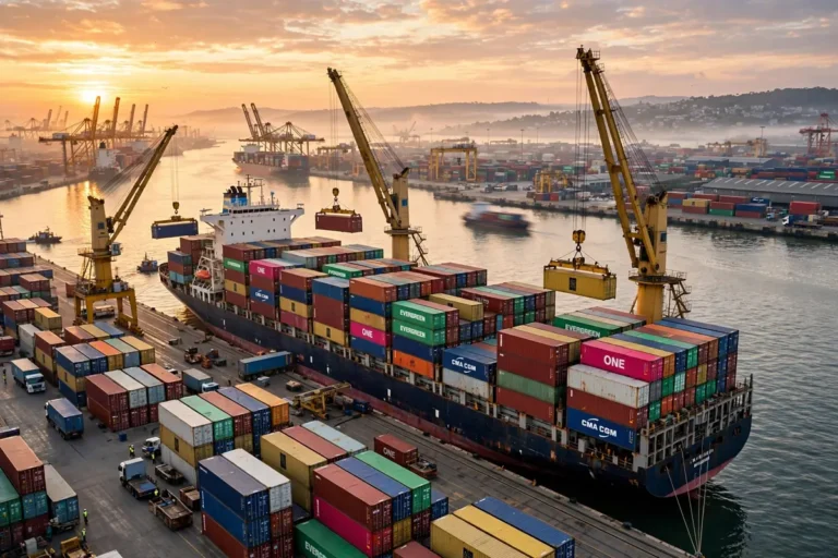 What Are Incoterms? Incoterms 2020 Explained for Buyers and Sellers Container ship loaded with shipping containers at an international port for Incoterms 2020 trade terms